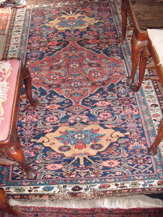 Large red & blue Caucasian rug